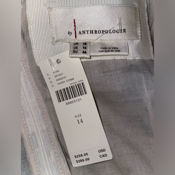 ANTHROPOLOGIE “V-NECK RUFFLE LACE SLIP DRESS *NWT $258.00 *SIZE 14 - Picture 11 of 12